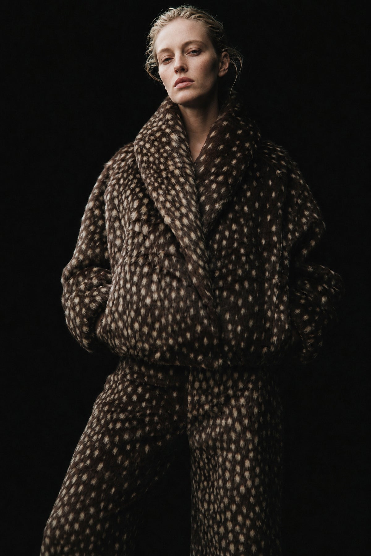 Short faux fur Bambi jacket Baroc Boutique S/M / DARK BROWN