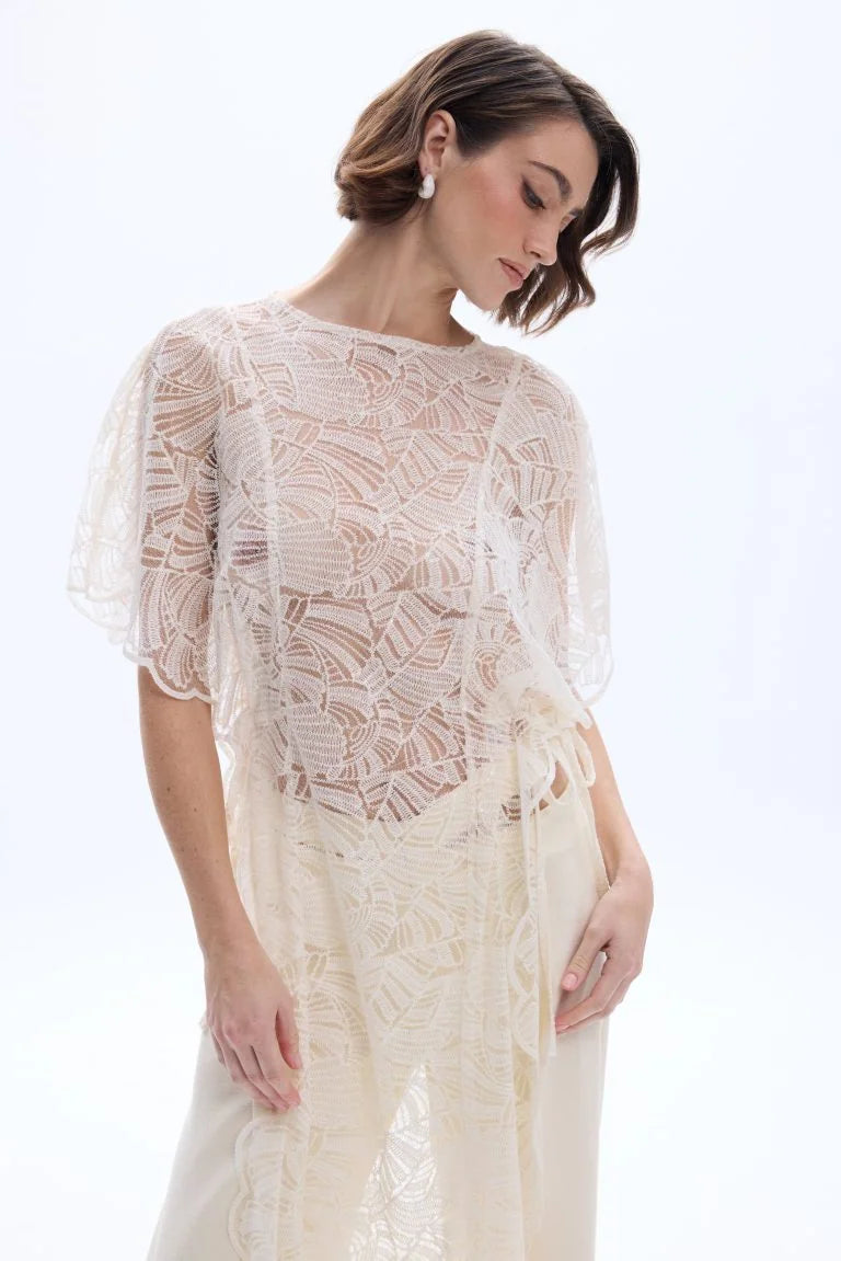 Ivory patricia lace top Baroc Boutique S/M