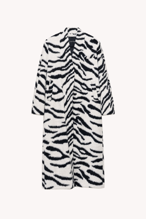 Long zebra faux fur coat Baroc Boutique S/M