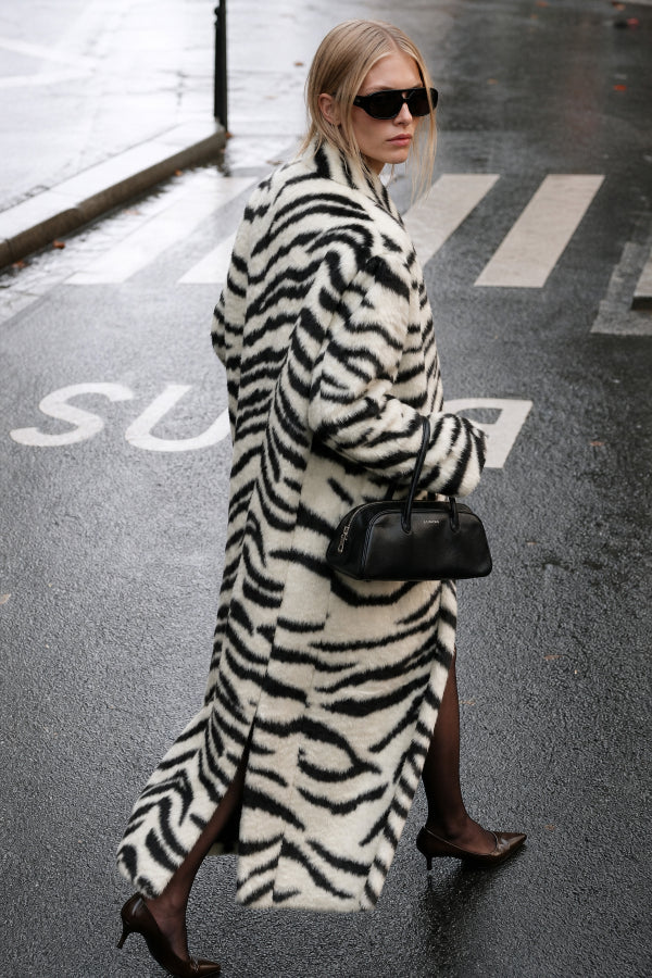 Long zebra faux fur coat Baroc Boutique S/M