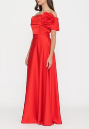 Satin offwhoulder top and long skirt with pockets Baroc Boutique