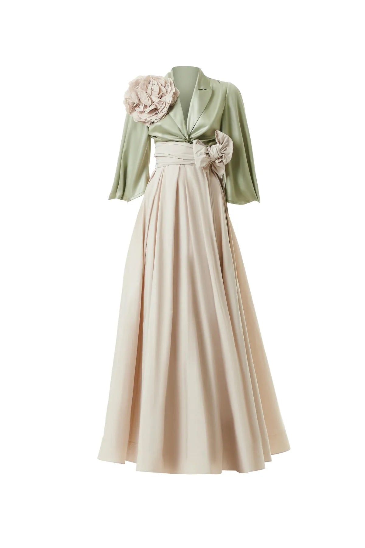 Satin rap shirt and long taftan skirt Baroc Boutique