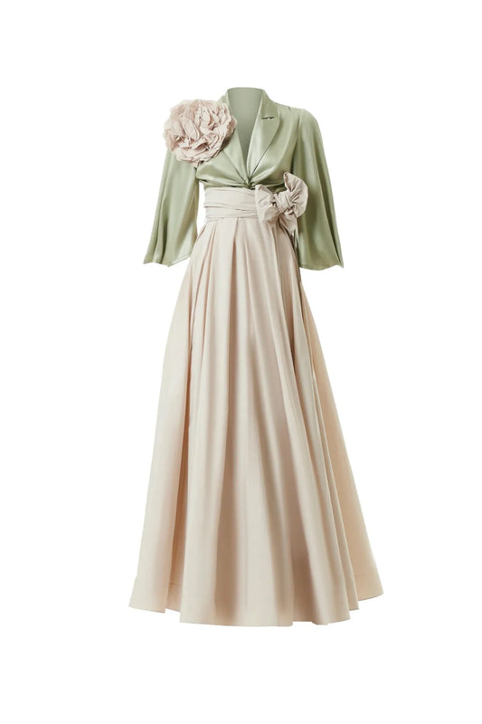 Satin rap shirt and long taftan skirt Baroc Boutique