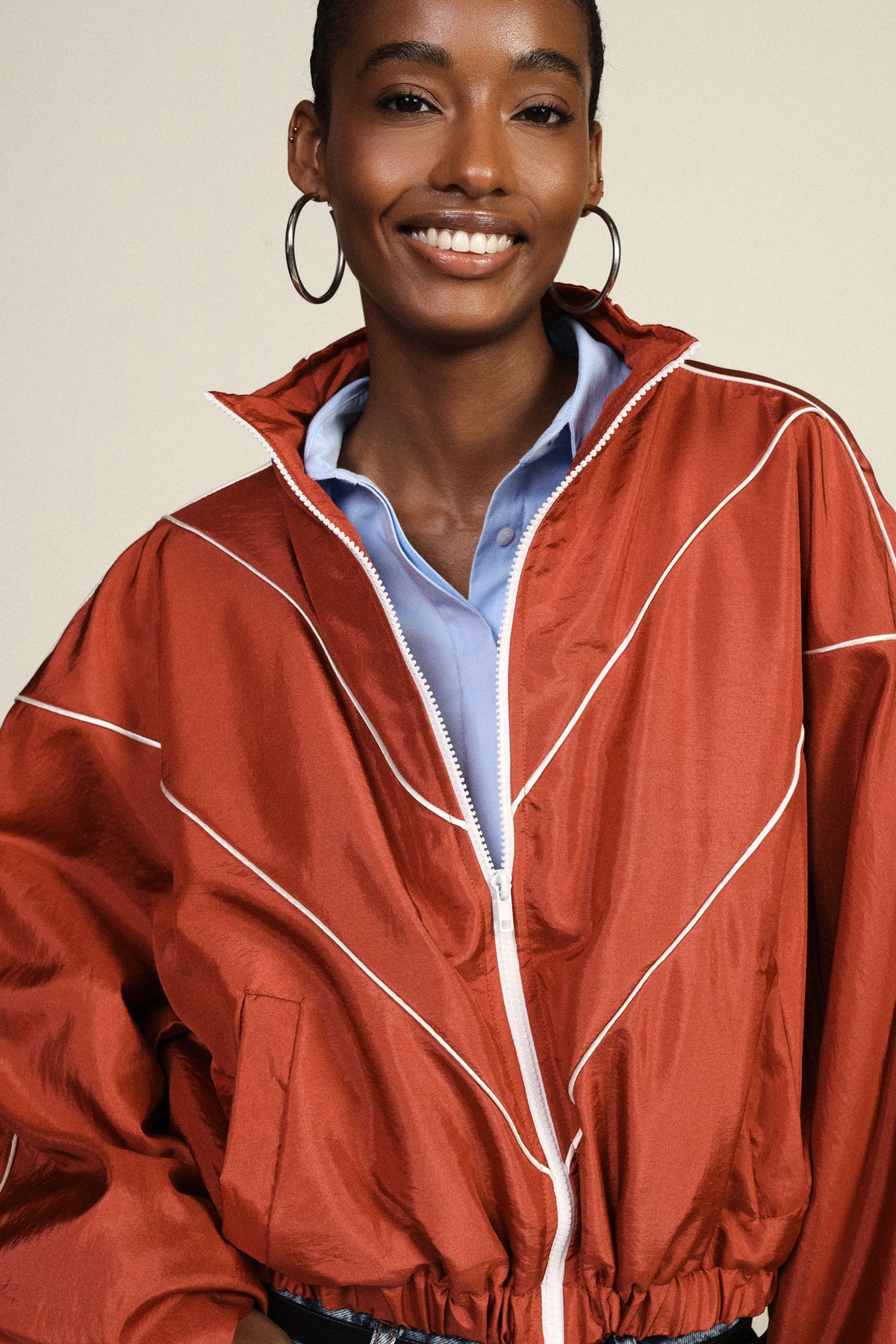 Short bomber jacket with wide sleeves and front zip Baroc Boutique