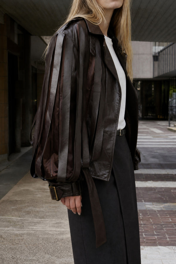 Short faux leather ripped jacket Baroc Boutique