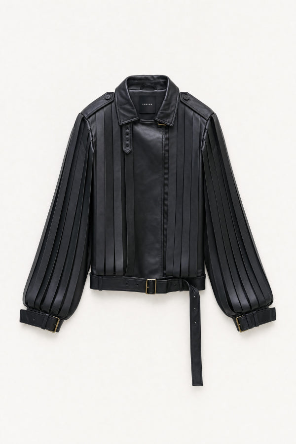 Short faux leather ripped jacket Baroc Boutique