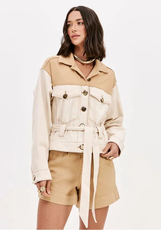 Short oversized twill jacket Baroc Boutique