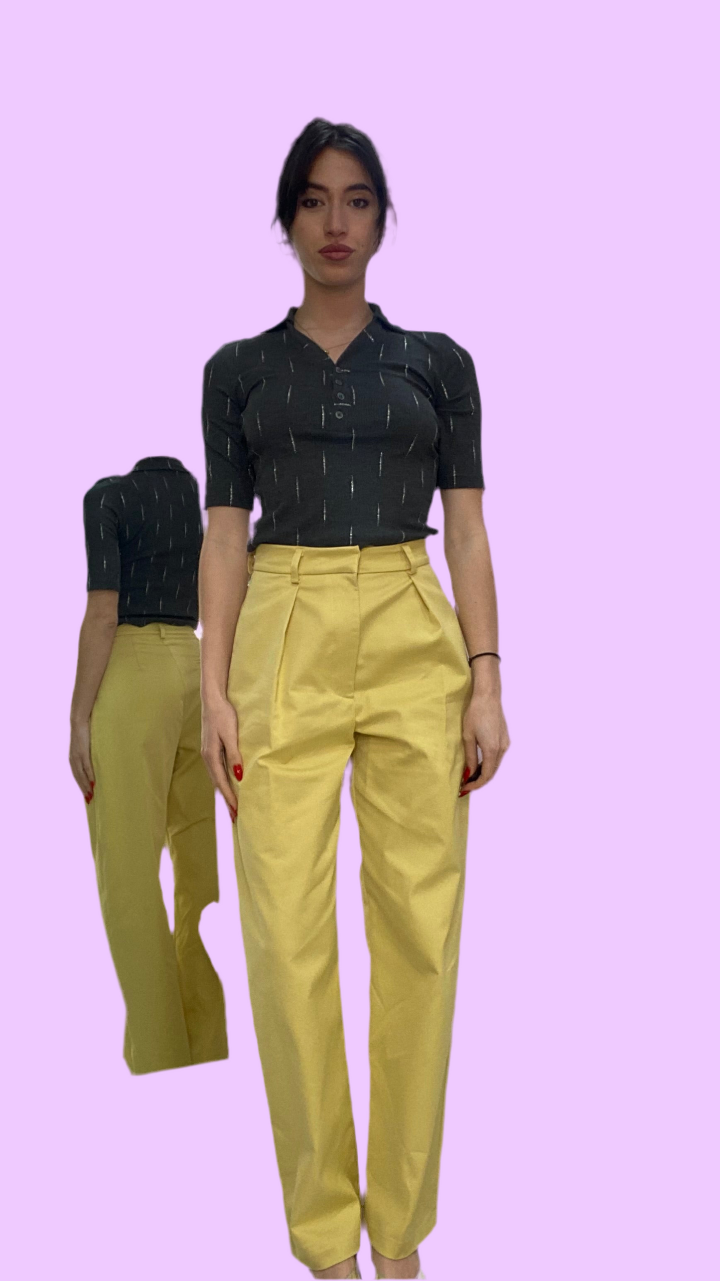 Short sleeve top with collar Baroc Boutique