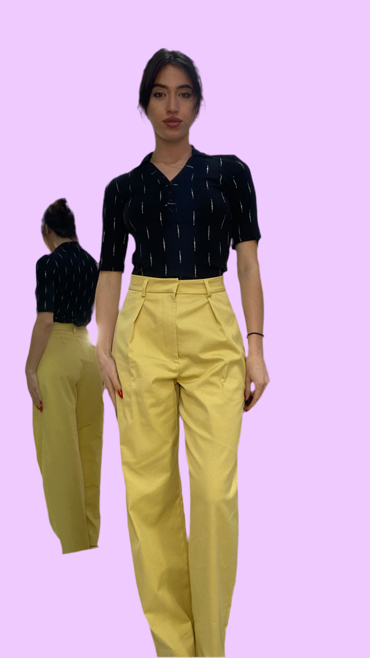 Short sleeve top with collar Baroc Boutique