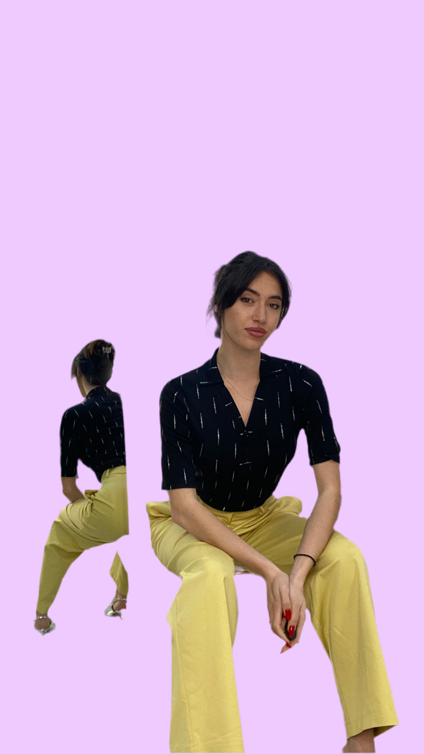 Short sleeve top with collar Baroc Boutique