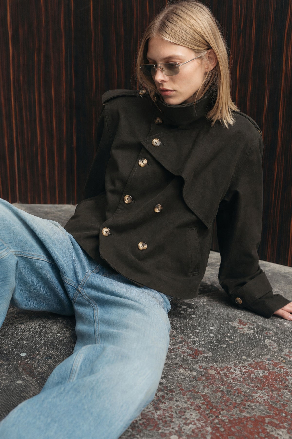 Short trench coat with belt Baroc Boutique