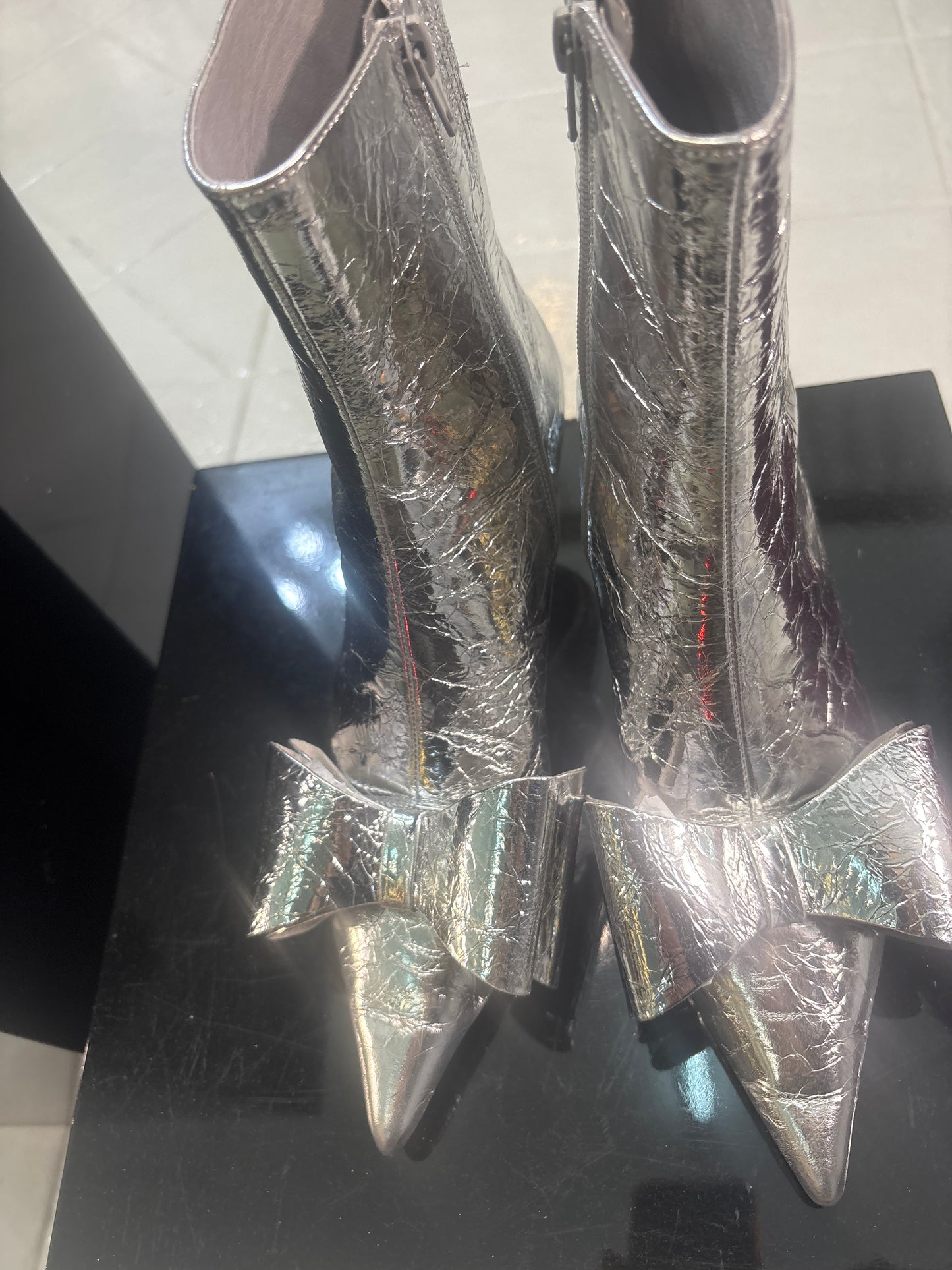 Silver ankle boot Baroc Boutique