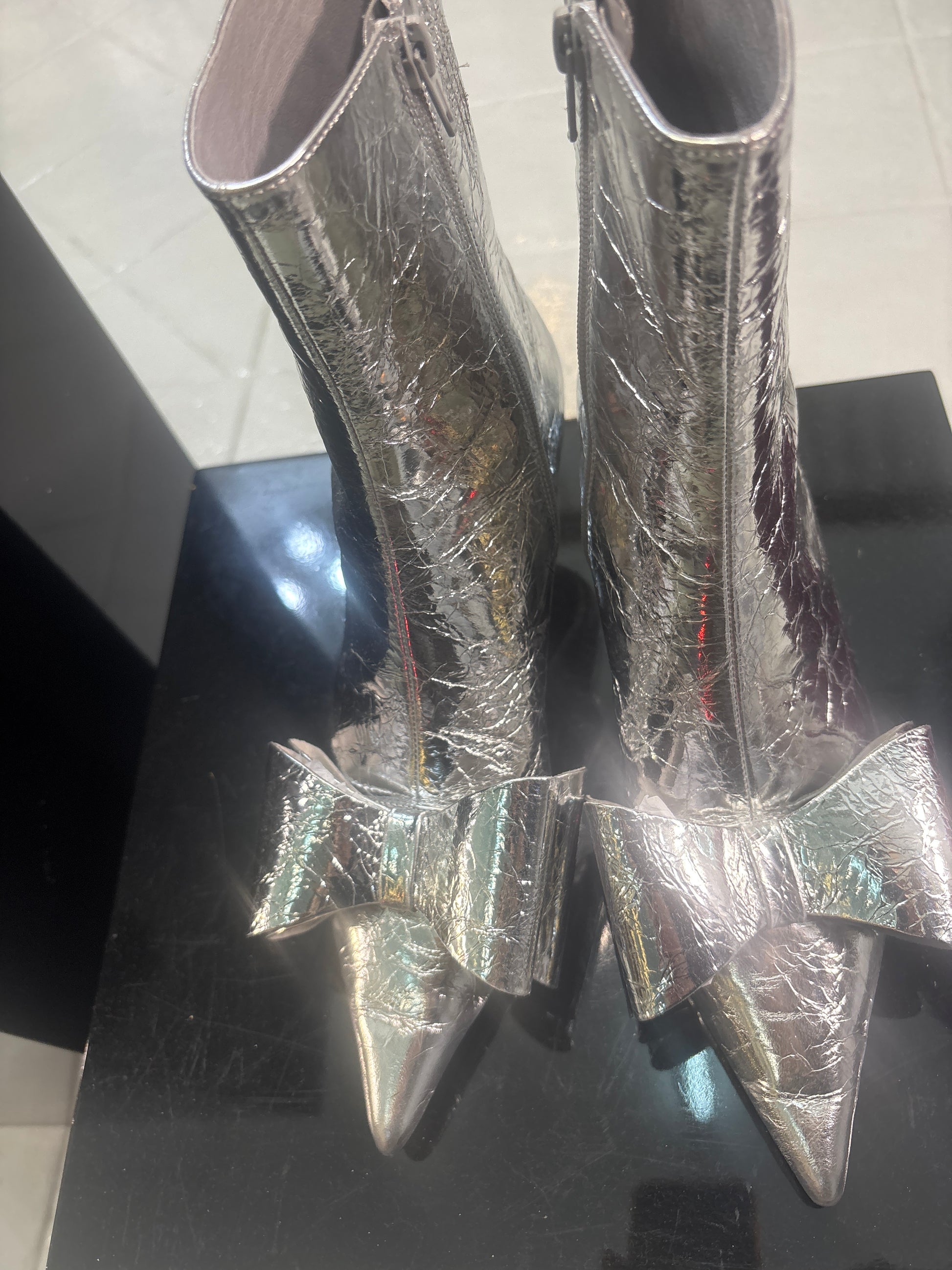 Silver ankle boot Baroc Boutique