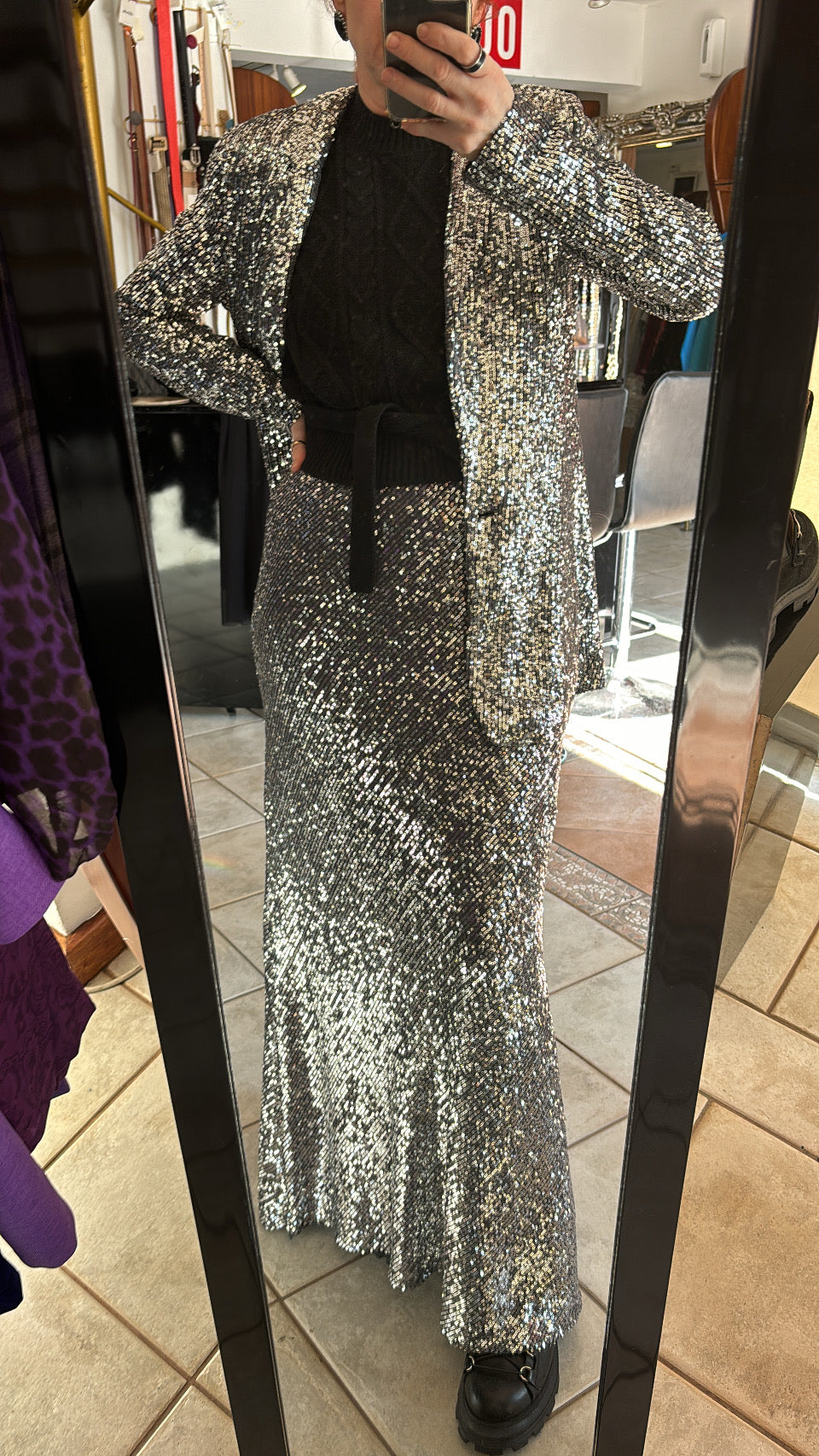 Silver sequin blazer Baroc Boutique