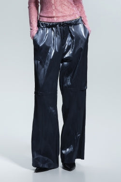 Metallic trouser with a slit on the knie Baroc Boutique SILVER / SMALL