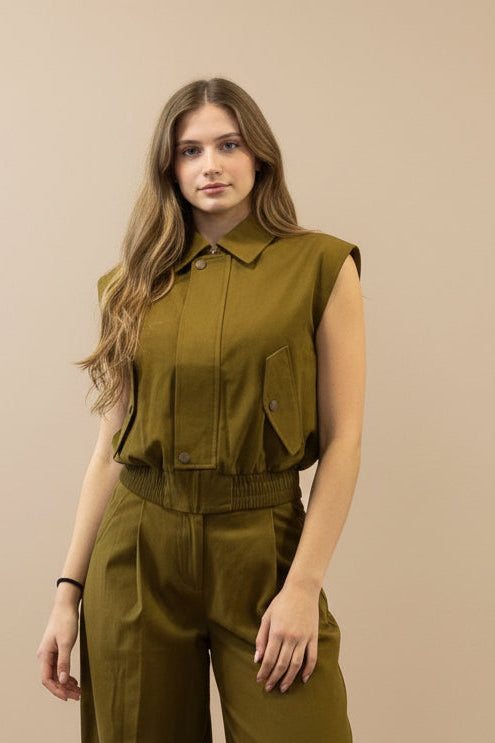 Sleeve-less vest with zip Baroc Boutique