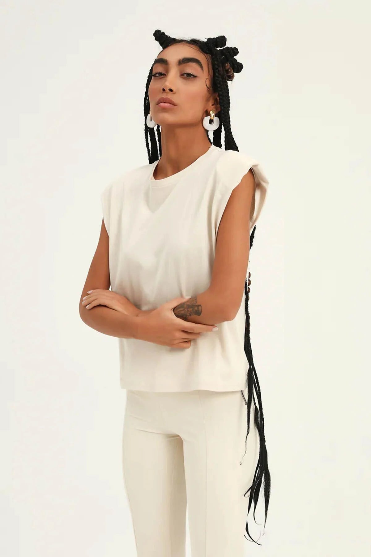 Sleeveless cotton top Baroc Boutique