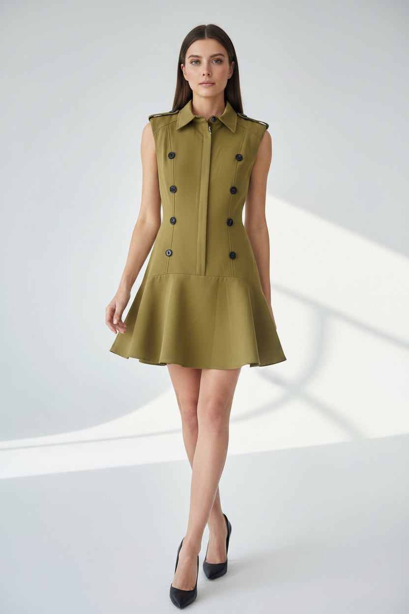 Sleeveless mini dress with colar Baroc Boutique