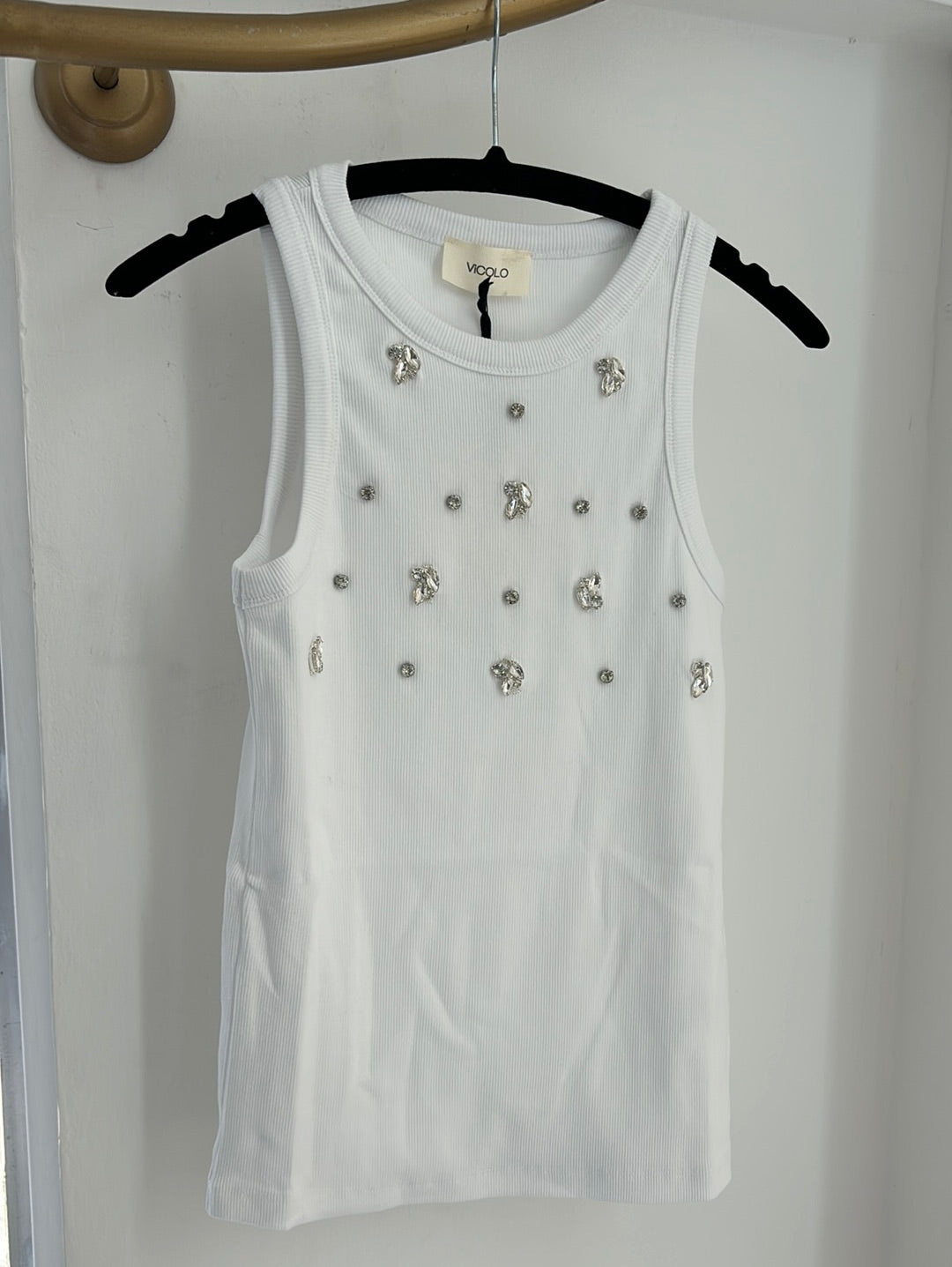 Sleeveless top with rhinestones Baroc Boutique