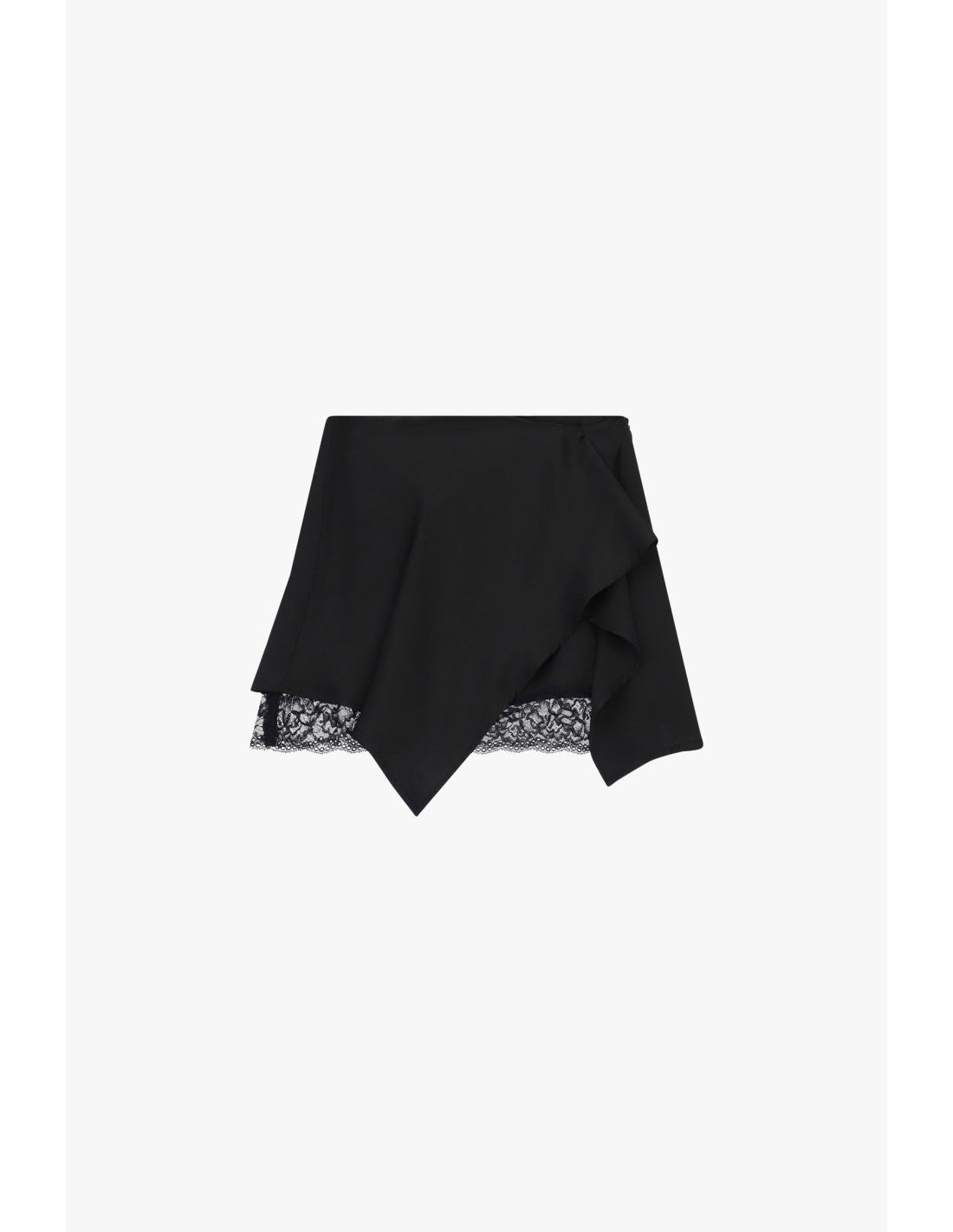 Black satin mini skirt with lace Baroc Boutique Small