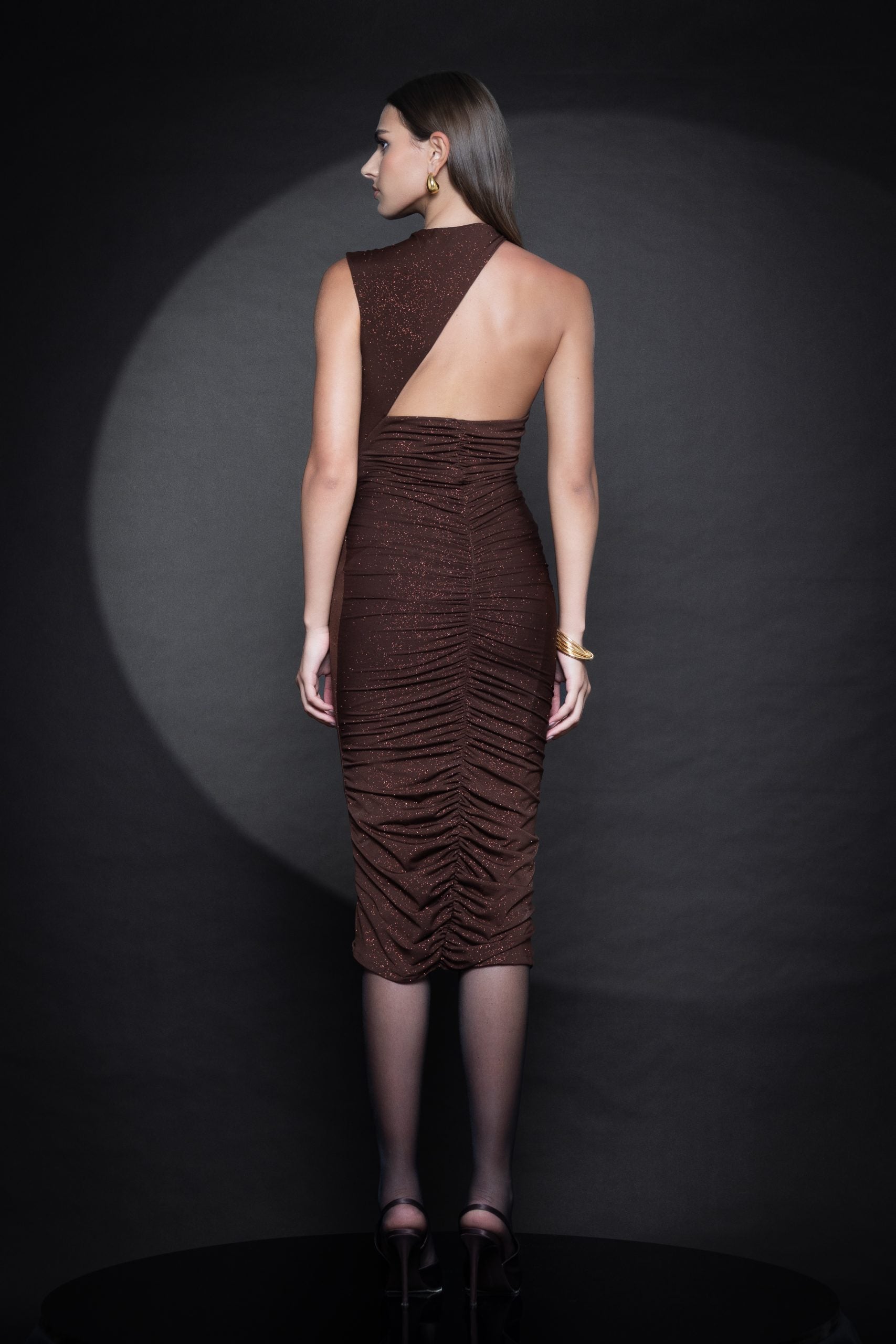 Brown Claire slim fit dress Baroc Boutique Small