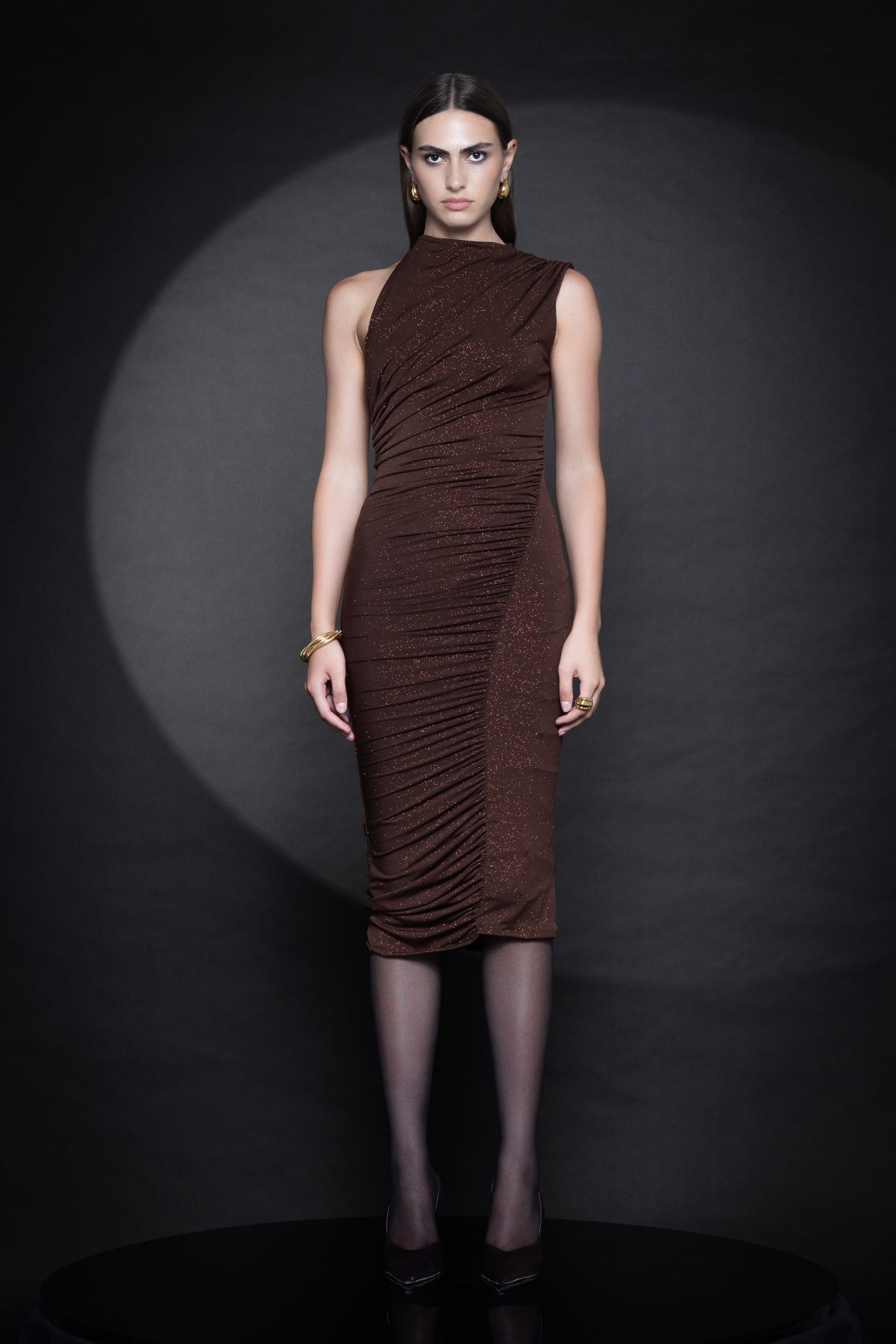 Brown Claire slim fit dress Baroc Boutique Small