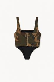 Camo bustier with back zip Baroc Boutique Small