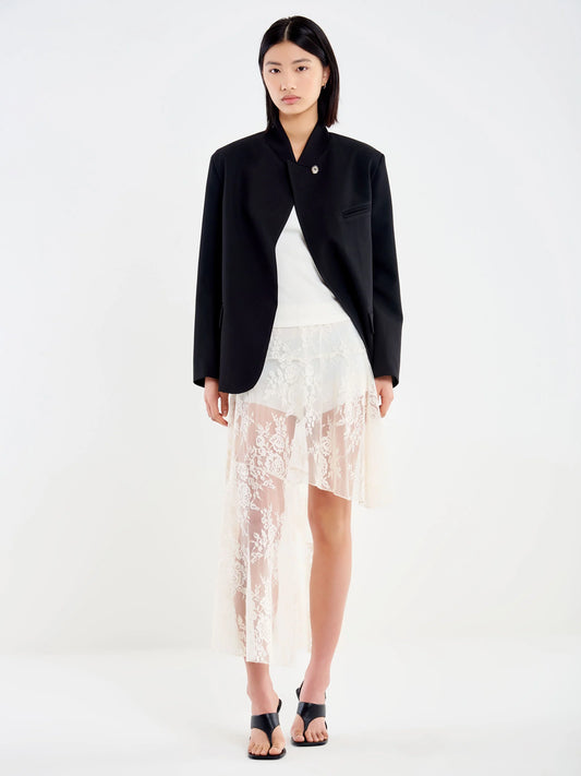 Cream asymmetric lace skirt Baroc Boutique Small