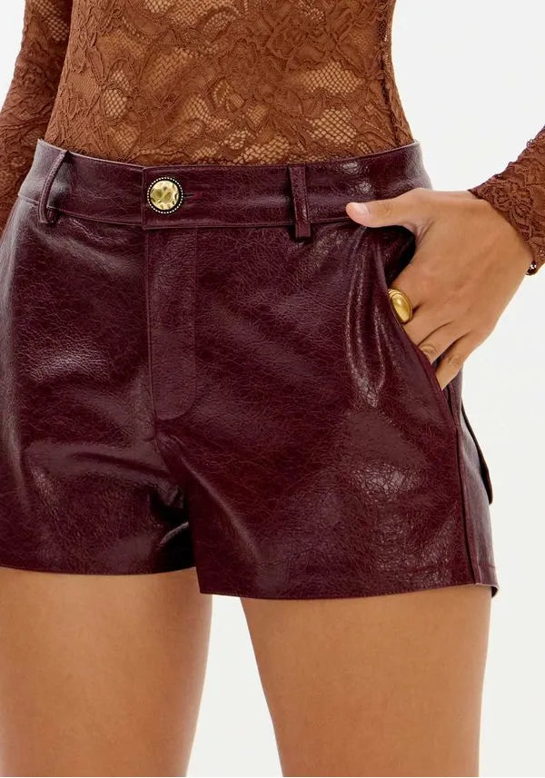 Eco leather burgundy short Baroc Boutique Small