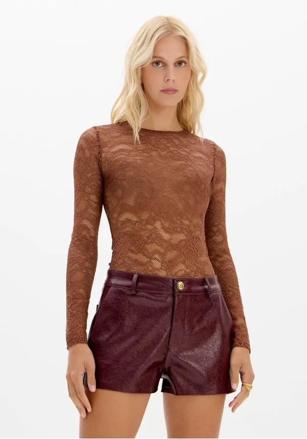 Eco leather burgundy short Baroc Boutique Small