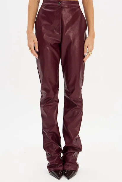 Faux leather bootcut pants with pockets Baroc Boutique Small