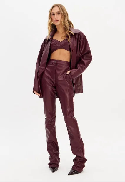 Faux leather bootcut pants with pockets Baroc Boutique Small