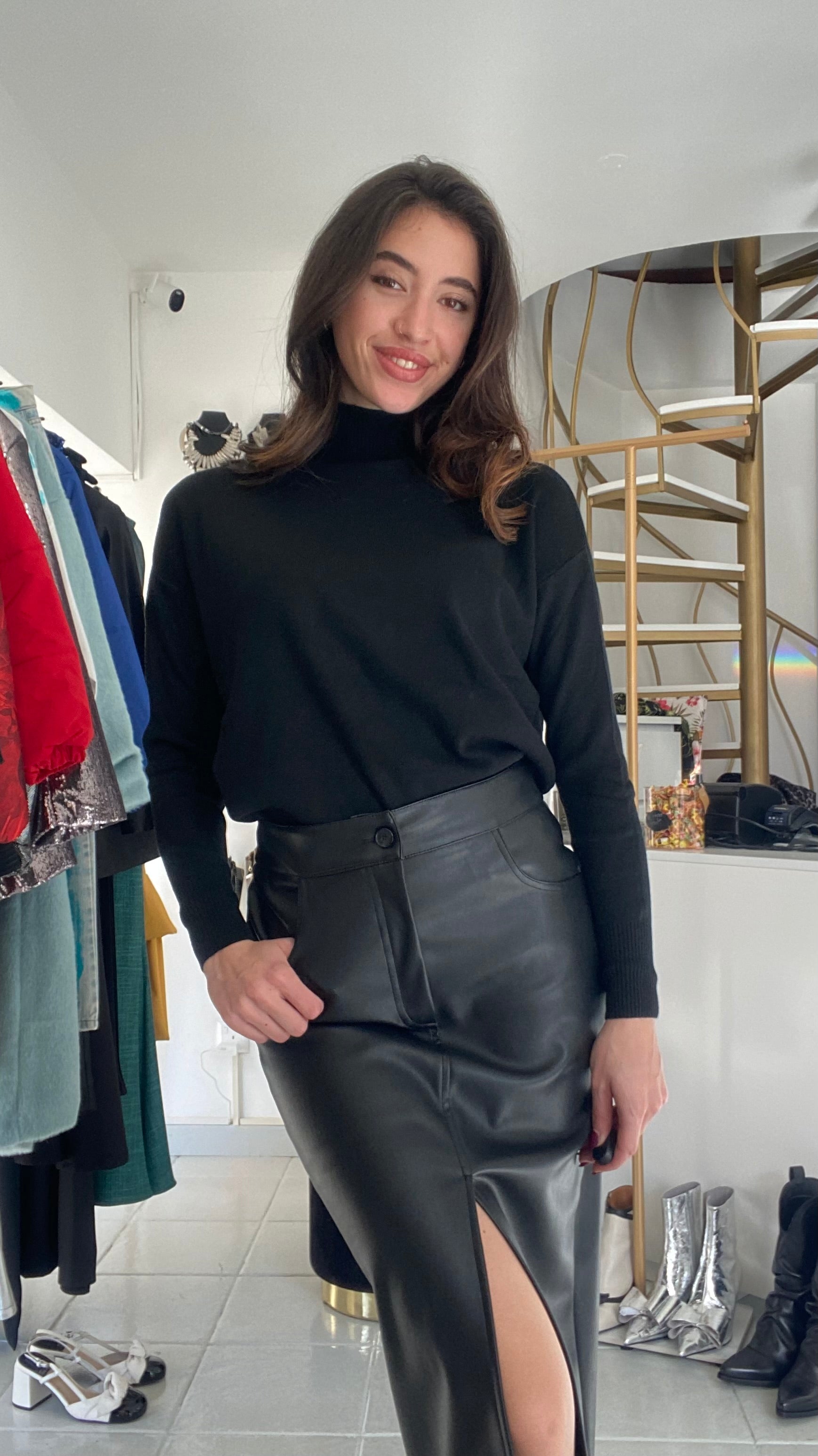 Faux leather midi skirt Baroc Boutique Small