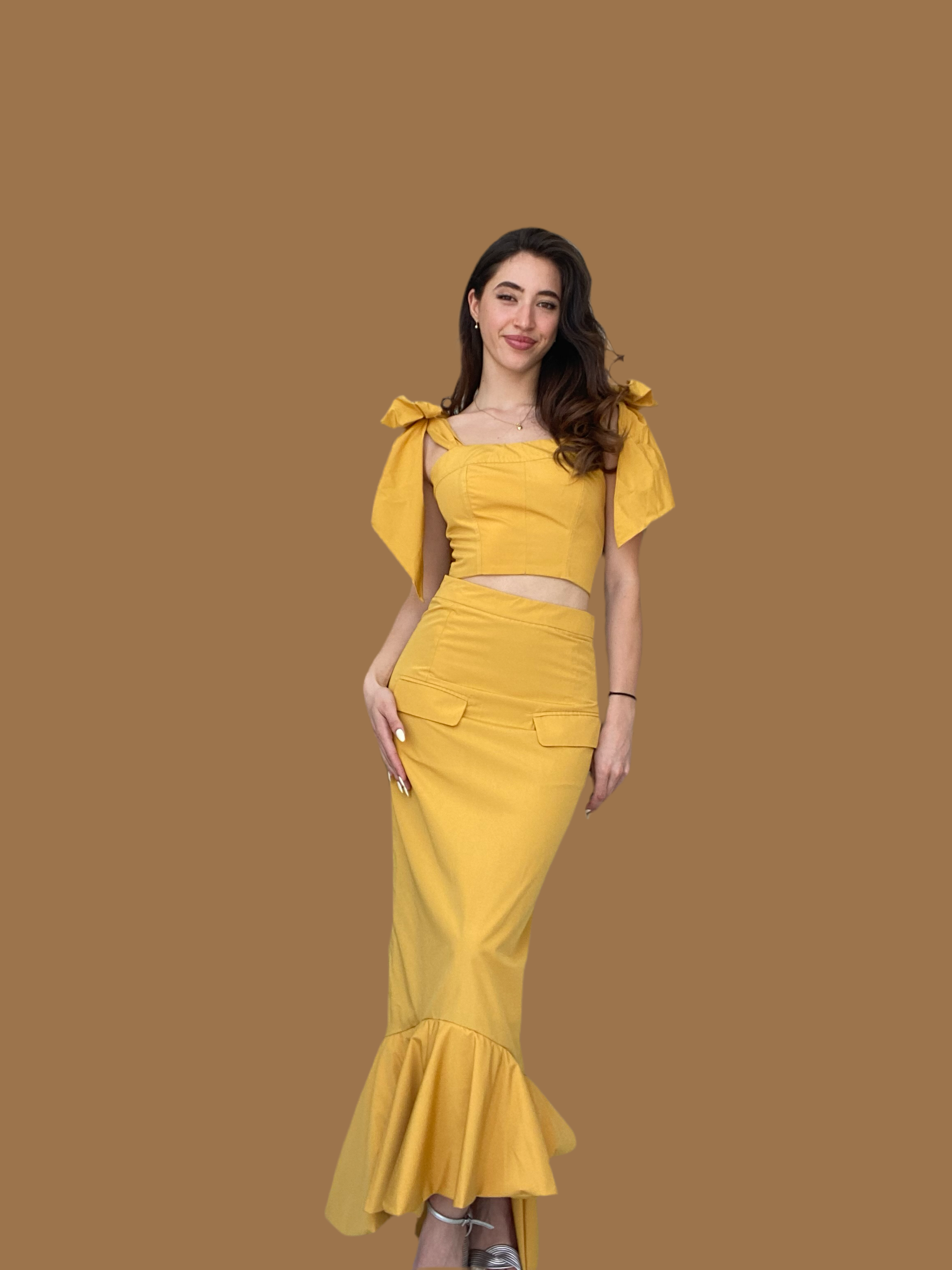 Mustard crop top Baroc Boutique SMALL