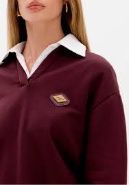 Polo collar burgundy sweatshirt Baroc Boutique Small