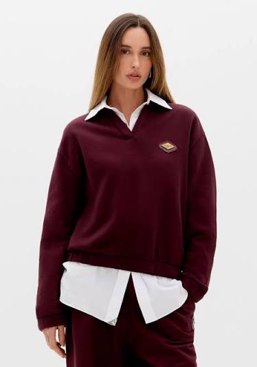Polo collar burgundy sweatshirt Baroc Boutique Small