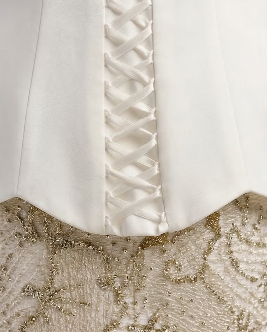 White embroidered mini dress Baroc Boutique Small