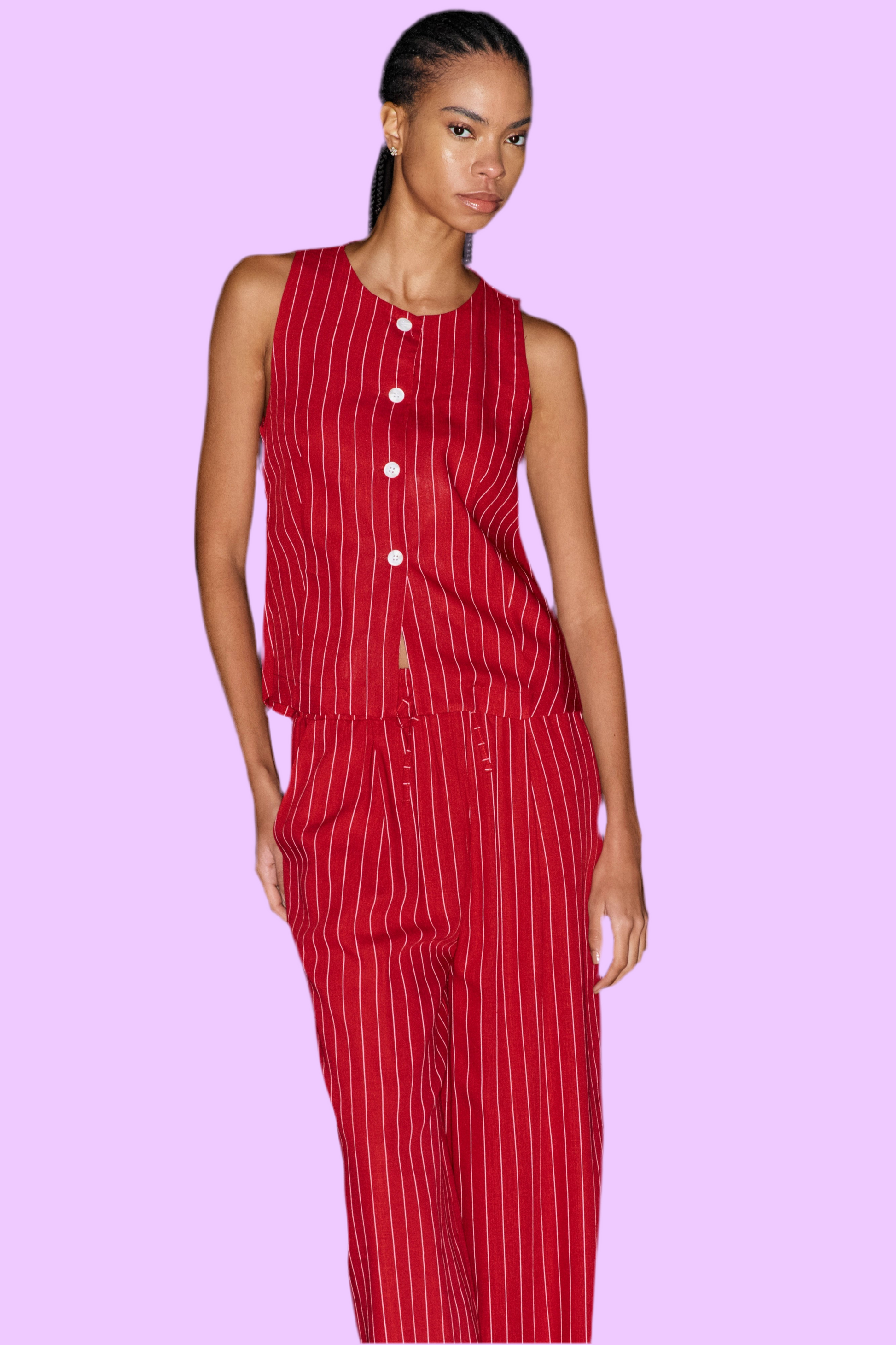Striped gilet with opening on the back Baroc Boutique