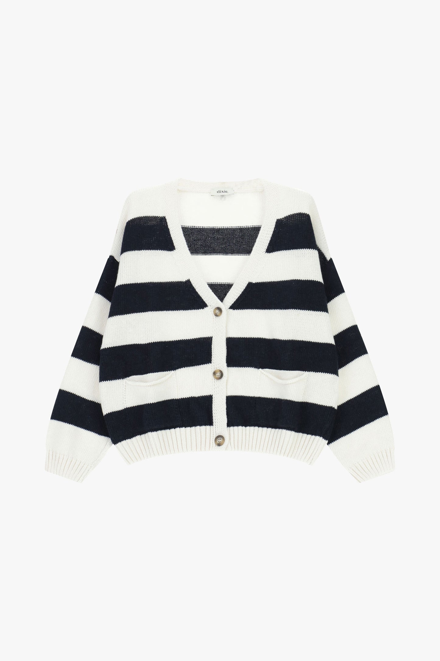 Striped knit cardigan with front pockets Baroc Boutique