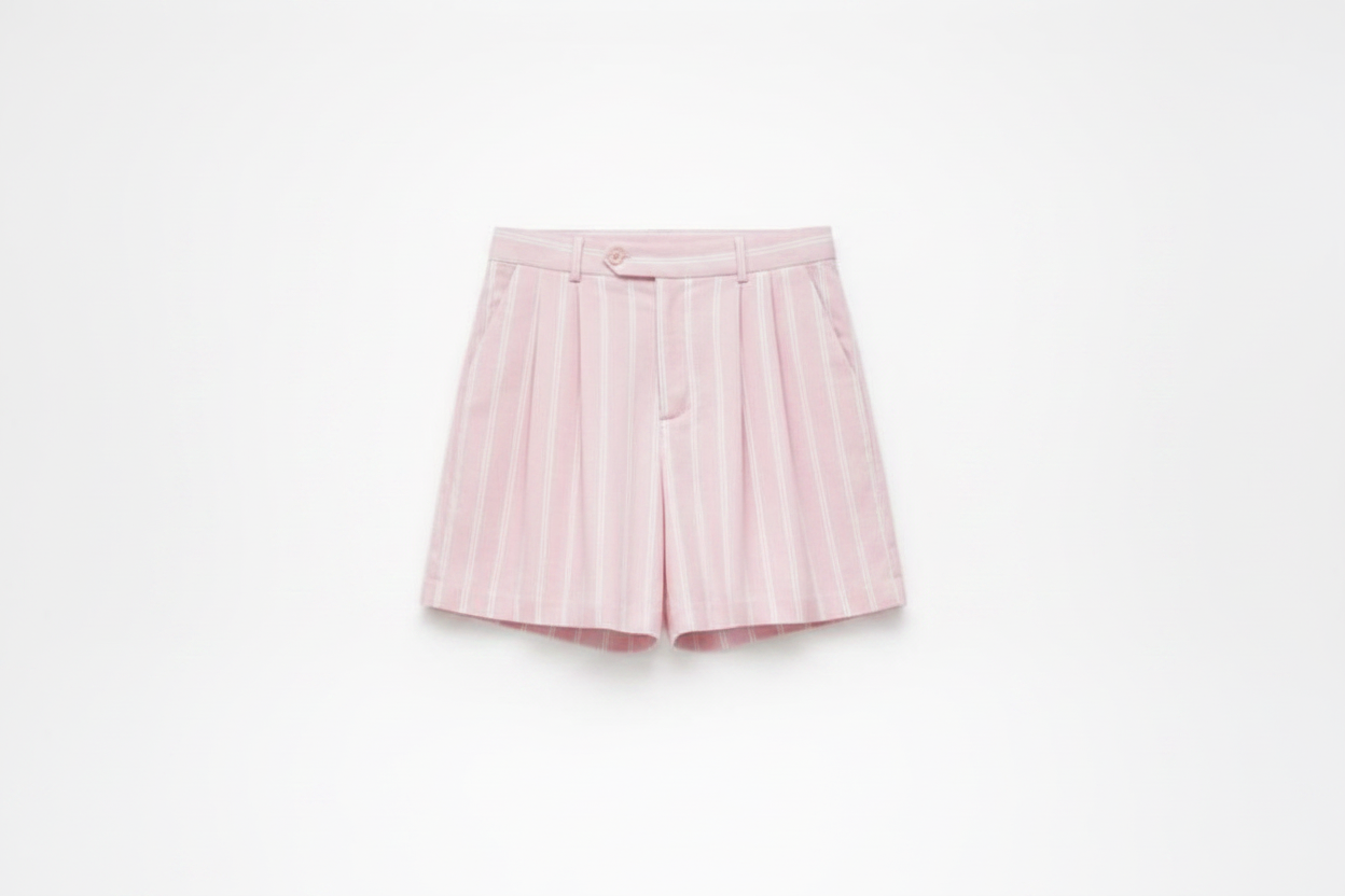 Striped linen bermuda short Baroc Boutique