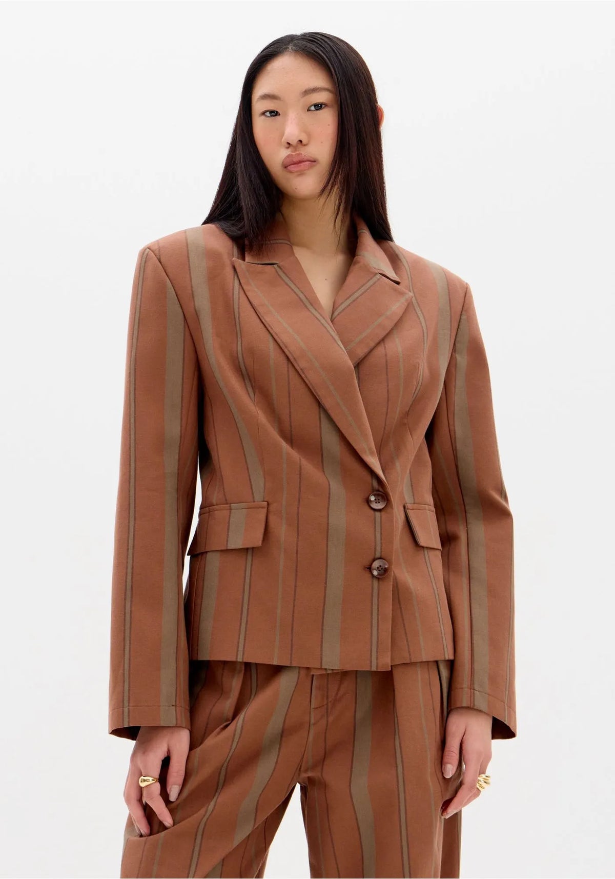 Striped Oversized open back blazer Baroc Boutique