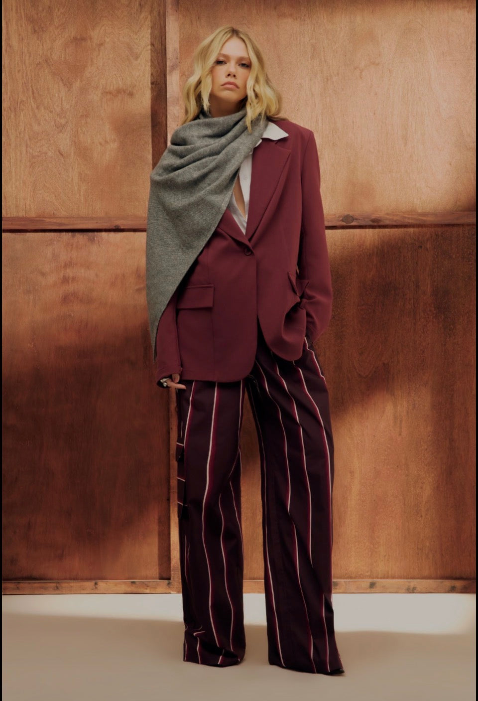 Striped wide leg cargo pants Baroc Boutique