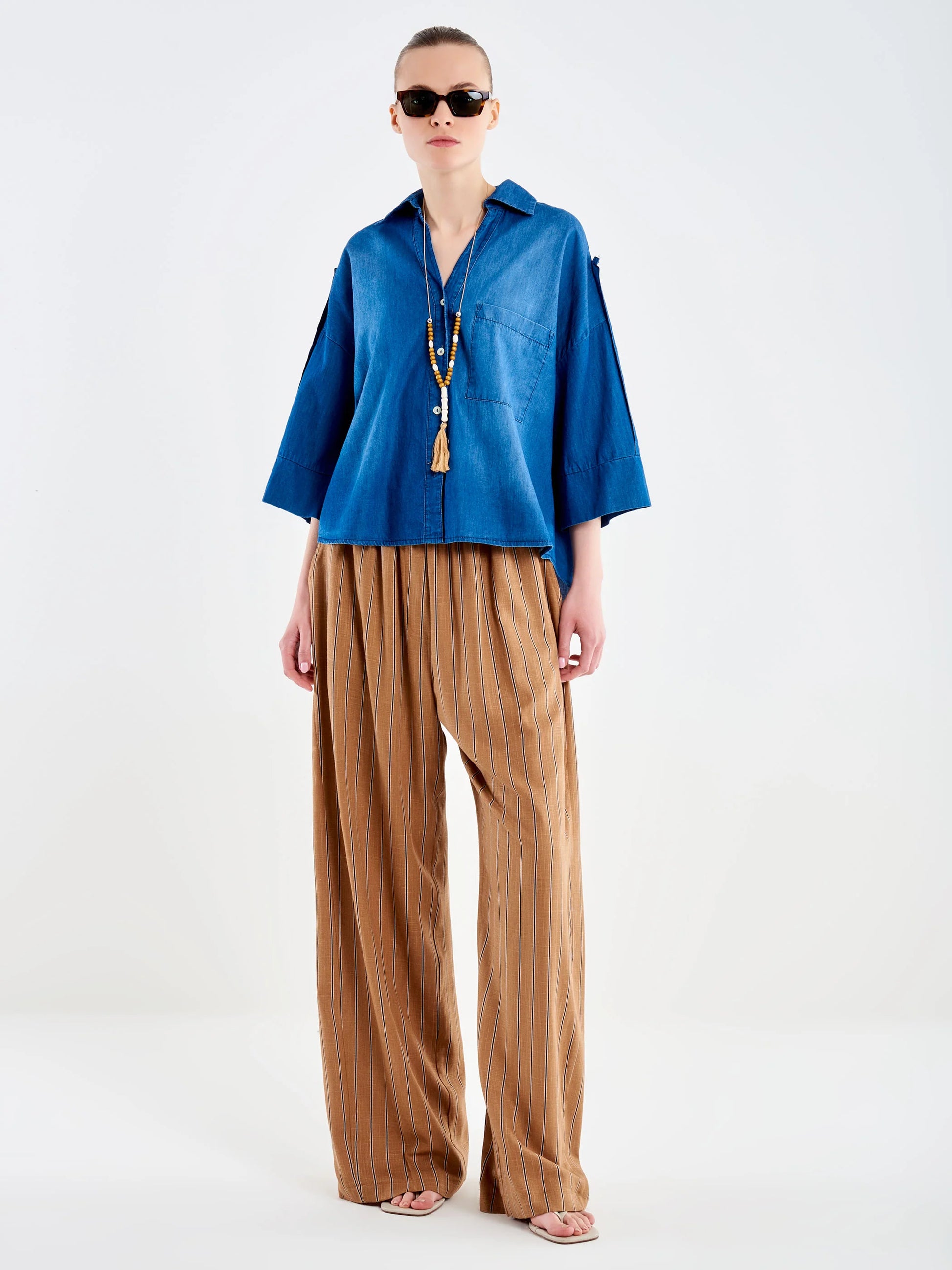 Striped wide leg pants Baroc Boutique