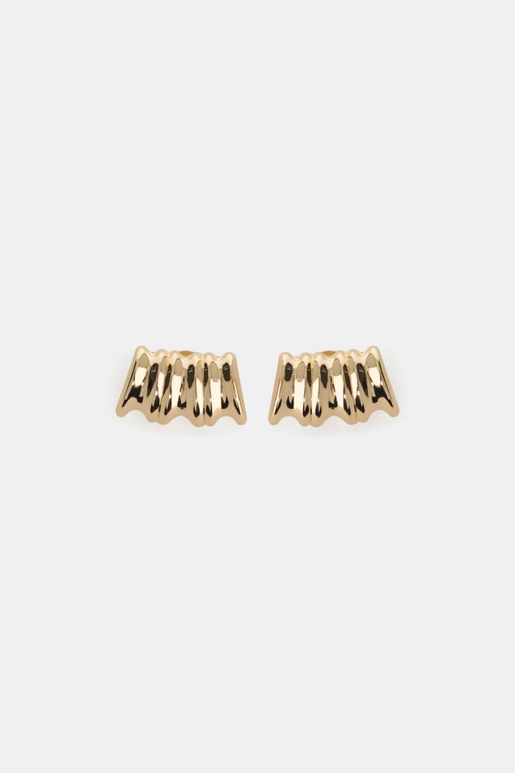 Stud earrings with sculpted wave design Baroc Boutique