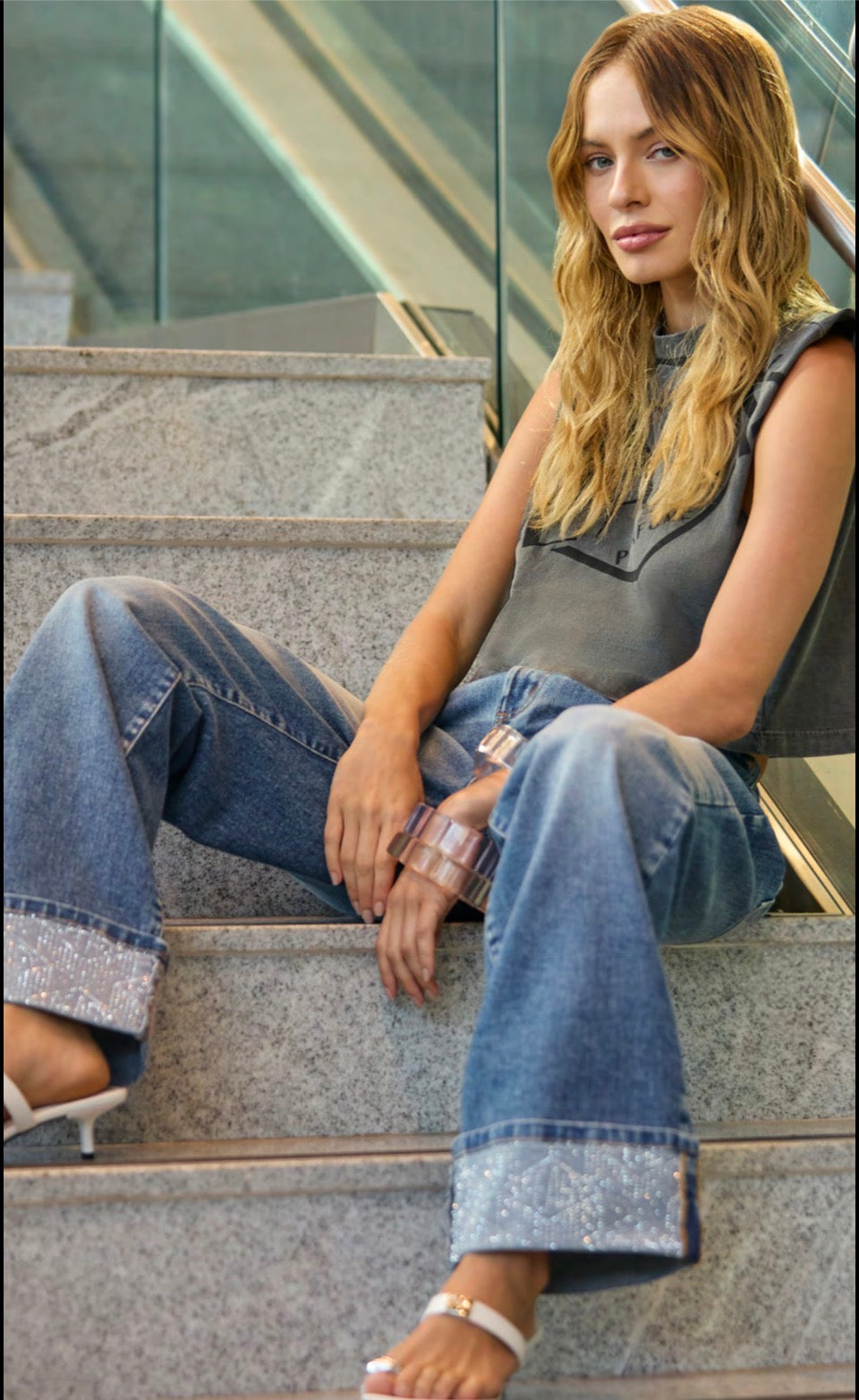 Super high waist straight line jean Baroc Boutique