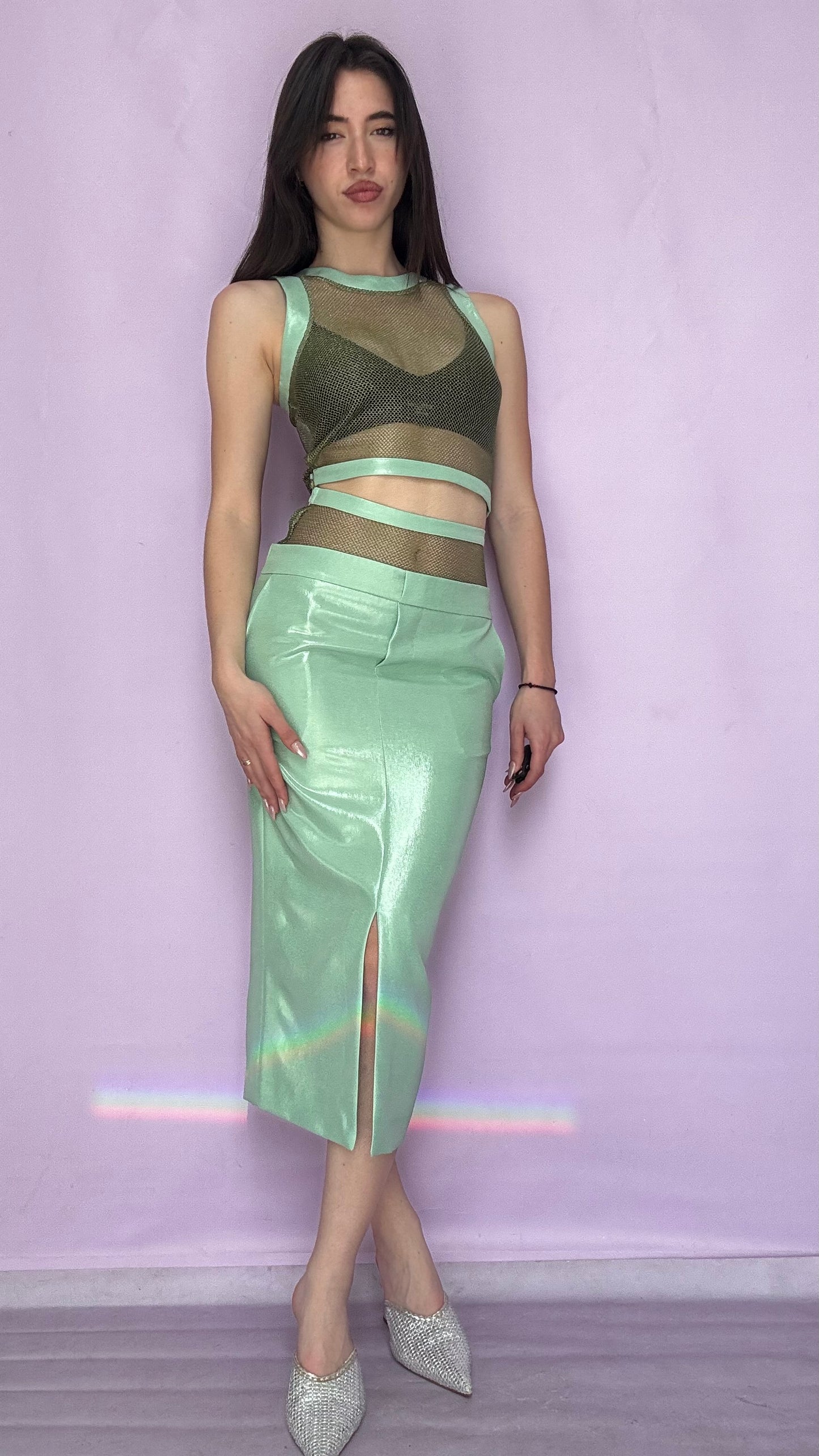Swimmers top with net and a shine Baroc Boutique