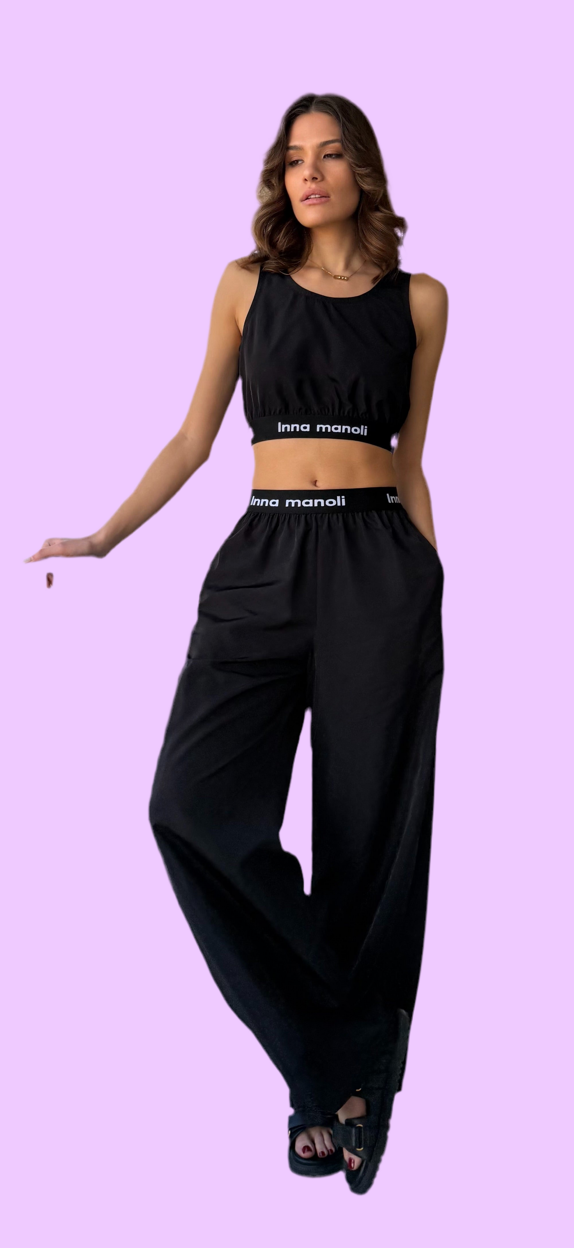 Taftan crop top with logo Baroc Boutique