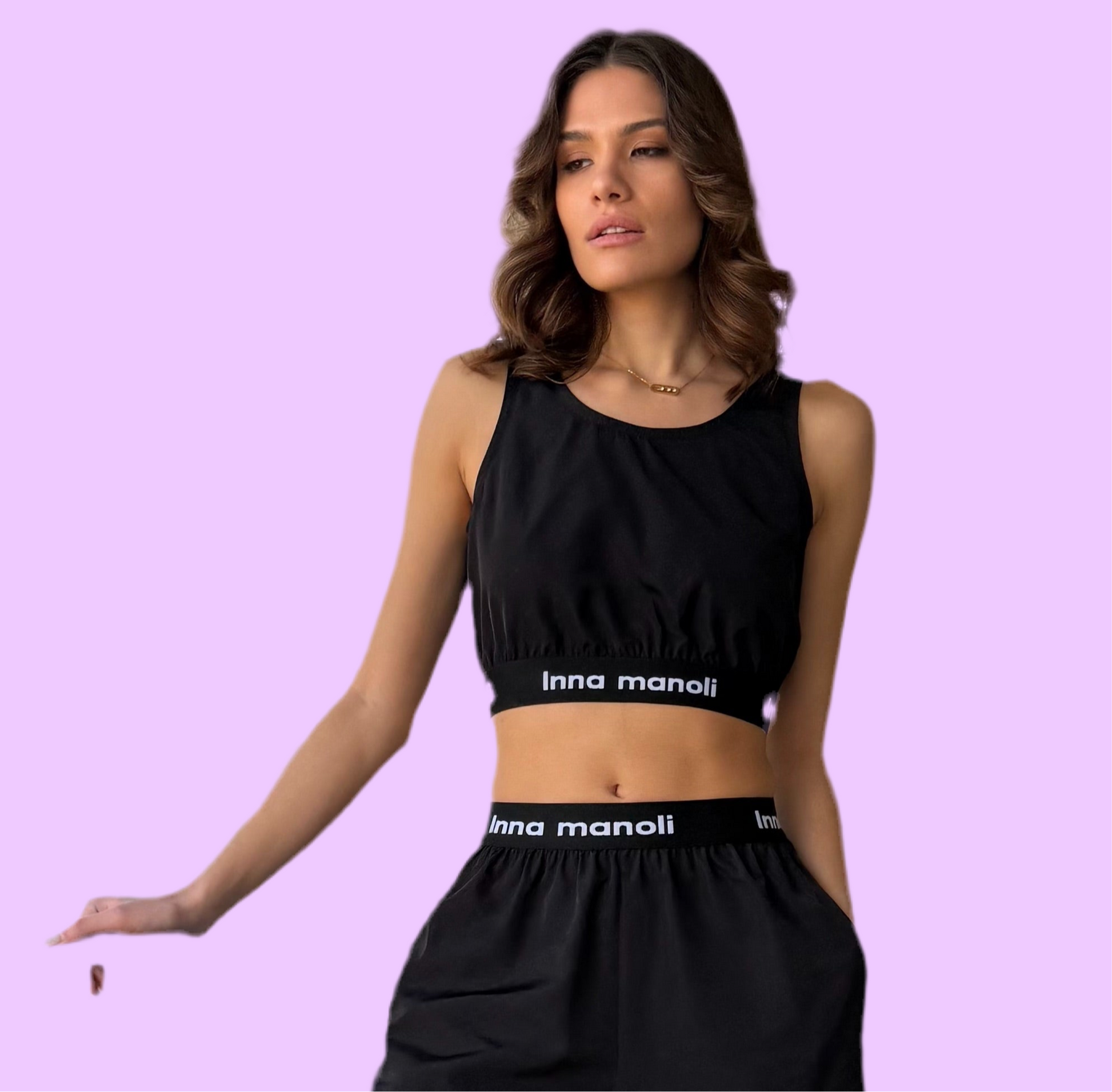 Taftan crop top with logo Baroc Boutique