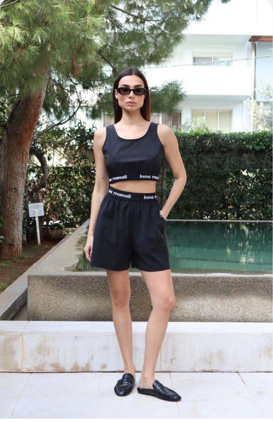 Taftan short with logo Baroc Boutique