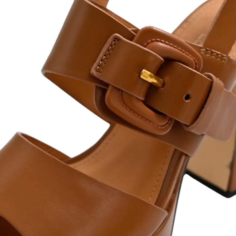 Tan leather pumps Baroc Boutique